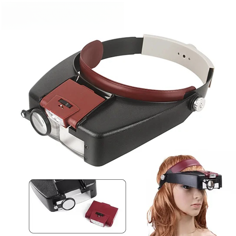 Electronics Repair Glasses - 10X Büyüteçli Kafa Bandı Gözlükleri LED