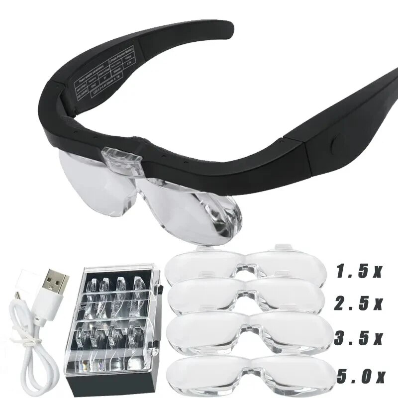 Kafa monte büyüteç gözlük okum - Electronics Repair Glasses incelemesi ve fiyatı